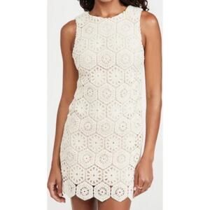 Alice + Olivia Clyde Crochet Shift Dress in Sand Size 10‎